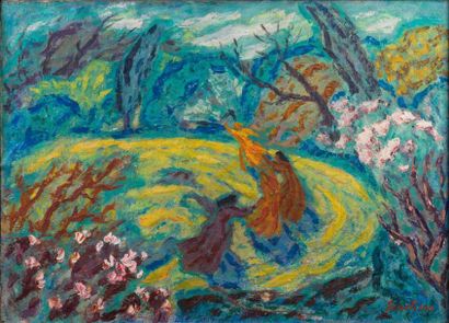 null Paul SCORTESCO 

1895-1976 

"Paysage printemps"

HST, SBD, 79.5x58.5 cm (cadre...