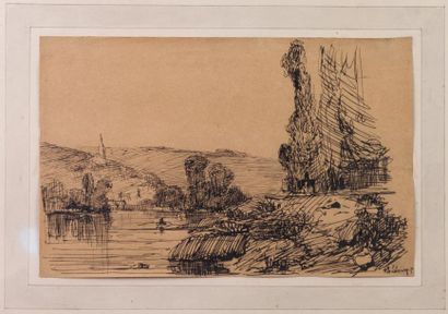 null Albert LEBOURG 

1849-1928 

" La Seine au Petit Quevilly"

encre sur papier...