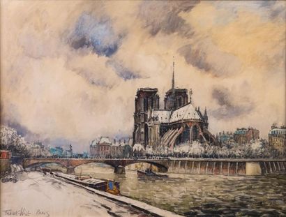 null Frank WILL 

1900-1951 

"Notre dame de Paris"

aquarelle, 48x62cm
