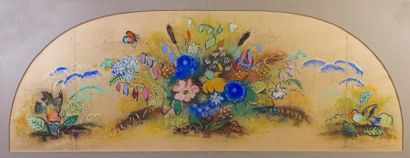 null PAUL-ELIE GERNEZ 

1888-1948

"Nature morte aux papillons" 

pastel, 51.5x145cm,...