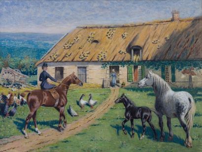 null Paul LE MORE

1863-1914

"Cavalière dans la cour de ferme"

aquarelle et gouache,...