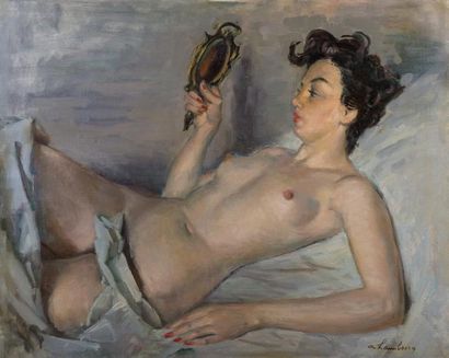 null André HAMBOURG 

1909-1999

"Léa"

HST, SBD, 66x81cm