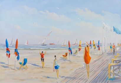 null Guy FONTAINE

"Deauville belle journée d'été"

 HST, SBD, 53x36cm