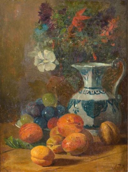 Alexandre DUBOURG Alexandre DUBOURG

1821-1891

«Nature morte aux fleurs et aux abricots»

HSP,...
