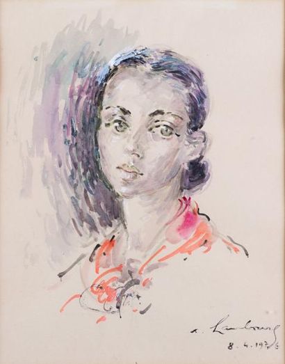 Andre Hambourg André HAMBOURG

1909-1999

«Portrait de femme»

encre et pastel, SBD...