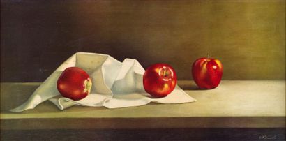 Gérard STINSKI Gérard STINSKI

1929

«Les trois pommes»

HST, SBD,

76 x 38 cm,