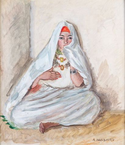 Andre Hambourg André HAMBOURG 

1909-1999 

"Jeune femme au voile" 

peinture sur...