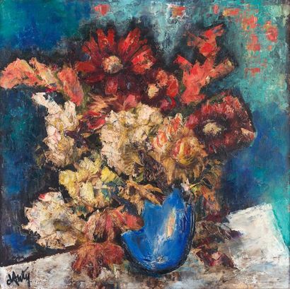 Henri d'ANTY Henri D'ANTY 

1910-1998

Bouquet de fleurs 

HST, SBG, 45x45cm