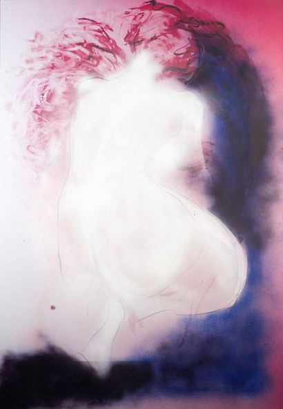 DIBON DIBON 

"Nu" 

peinture en bombe et pastel, SBD et datée 2017, 100x145cm