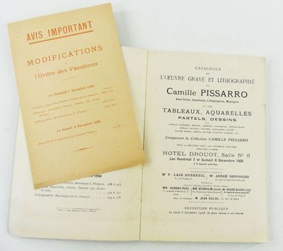  PISSARRO (Camille). Catalogue de l'oeuvre gravé et lithographié de Camille Pissarro... Gazette Drouot