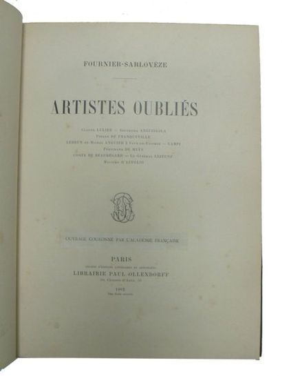 FOURNIER-SARLOVÈZE (Raymond). Artistes oubliés. Claude Lulier. Sofonisba Anguissola.... Gazette Drouot