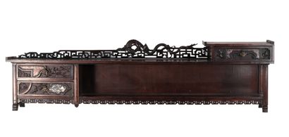 GABRIEL VIARDOT (1830-1904), signé, meuble japonisant bois et incrustations d'ivoire,... Gazette Drouot