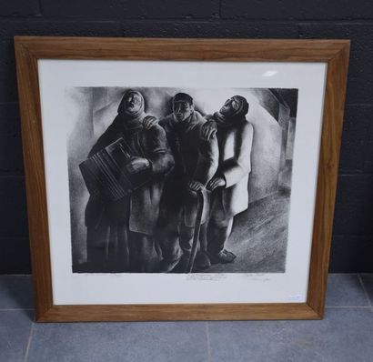 null "ANTO CARTE ((1886-1954). LITHOGRAPHY" "THE BLIND" "SIGNED DATE FEBRUARY 1930...