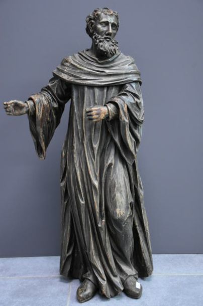 null BOIS SCULPTE BAROQUE SAINT A LA ROBE (ACCIDENTS ET MANQUES)