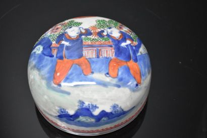 null CHINESE PORCELAIN GINGER POT WITH WISE PERSON DECORATION H 42 CM