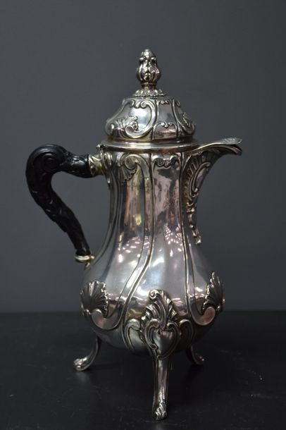 null CAFETIERE 18TH CENTURY IN SOLID SILVER PUNCH OF BRUSSELS 1761 SILVERWORK ANTOINE...