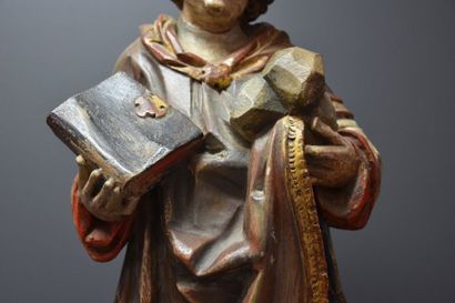 null SAINT ETIENNE IN SCULPT WOOD POLYCHROME GERMANY END OF GOTHIC PERIOD HT 65 ...