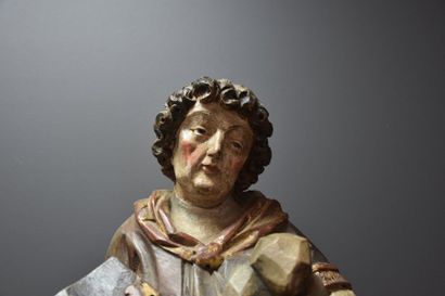 null SAINT ETIENNE IN SCULPT WOOD POLYCHROME GERMANY END OF GOTHIC PERIOD HT 65 ...