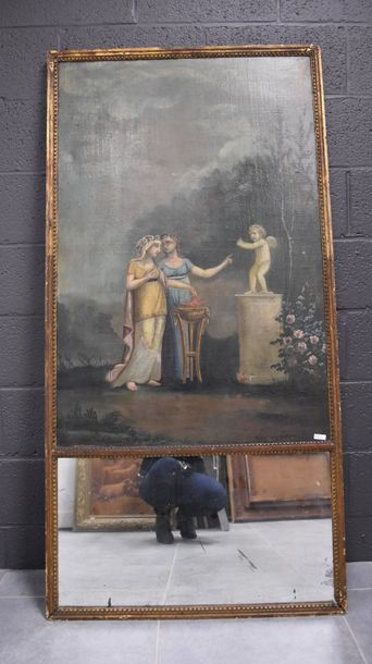 null TRUMEAU END 18 TH CENTURY NEO-CLASSIC PAINTED SUBJECTS. HT 148 CM WIDTH 74 ...