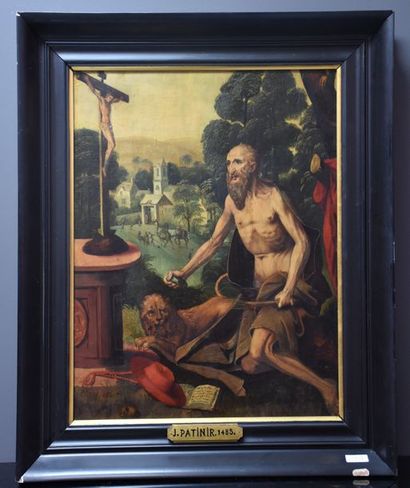 null OIL ON PANEL REPRESENTING SAINT JEROME DEVOTION, LIKELY 16TH CENTURY

(RESTORATIONS...