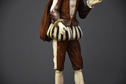 null WOODEN AND IVORY SCULPTURE ATTRIBUTED TO SIMON TRÖGER GERMANY XVIII EME REPRESENTING...