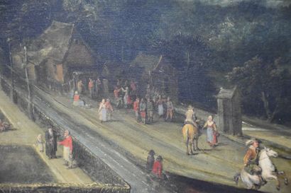 null "OIL ON OAK PANEL, DUTCH 17TH CENTURY SCHOOL" "SCENES OF LIVING LIVES AROUND...