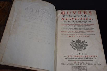 null LIVRES "ŒUVRES DE MR ANTOINE D'ESPEISSE " EN TROIS TOMES, 1750, CHEZ LES FRERES...