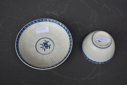 null LOT DE 2 BOLS EN PORCELAINE DE CHINE 1 BLANC/BLEU 18 EME ET 1 BOL DEBUT 20 EME...