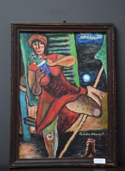 MARGIT ANNA MARGIT ANNA (1913-1991) SIGNED BELOW RIGHT. "THE YOUNG LADY AT THE POT...