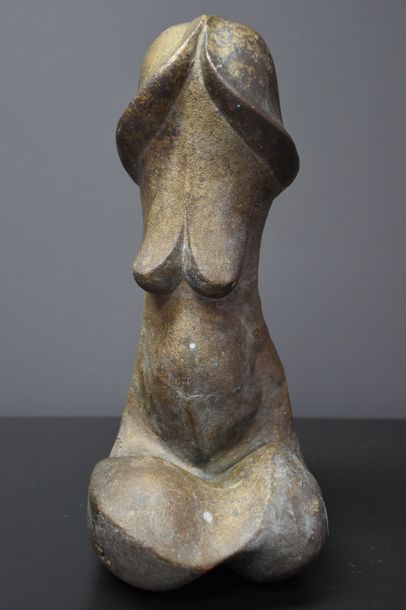 null SCULPTURE IN BRONZE EROTIC SUBJECT REPRESENTING A FEMALE BUST OF PHALLICAL FORM.HT...