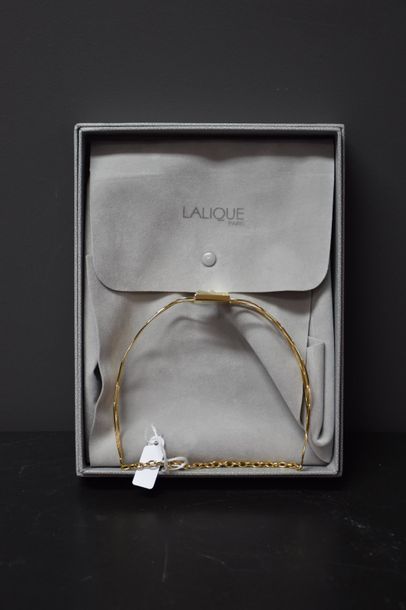 null LALIQUE NECKLACE WOMAN MASK GOLD AND CRYSTAL PLATE