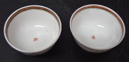 null Lot of 2 pouches in Chinese porcelain XVIII of the East India Company decorated...