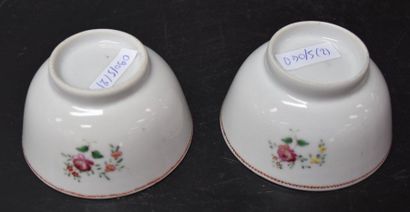 null Lot of 2 pouches in Chinese porcelain XVIII of the East India Company decorated...