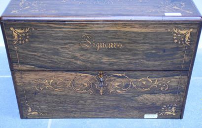 null Charles X period liquor cabinet in rosewood and lemon veneer. H 26 cm Length...