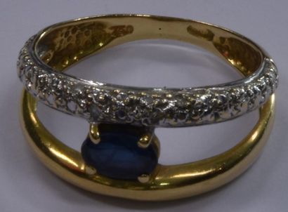 null Sapphire yellow gold ring, 3.1 g