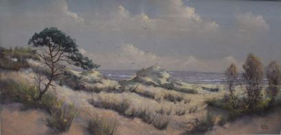 Garstin Cox (1892-1933) Pastel "Dunes" Garstin Cox (1892-1933). 117 x 58 cm.