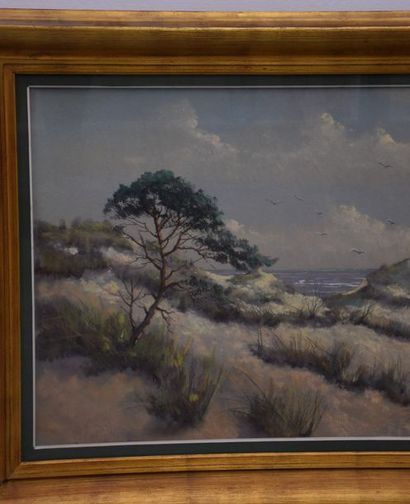 Garstin Cox (1892-1933) Pastel "Dunes" Garstin Cox (1892-1933). 117 x 58 cm.