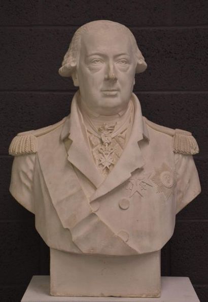 null 19th century plaster bust representing the Prince of Line.