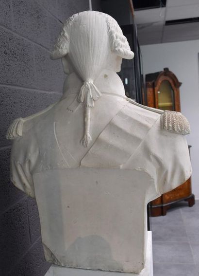 null 19th century plaster bust representing the Prince of Line.