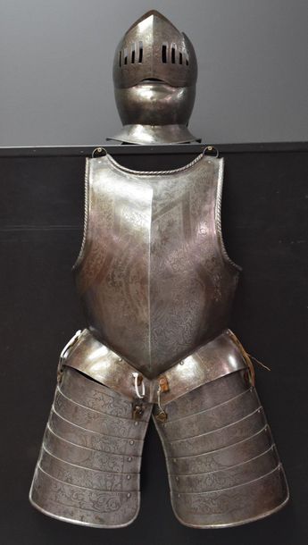 Panoply of armor with chiseled renaissance...