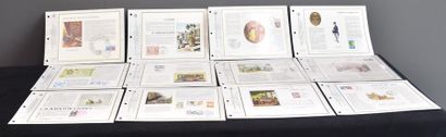 13 CEF artistic philatelic sheets, limited...