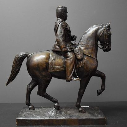 null Bronze officer on horseback. Middle of the 20th century. Ht 37 cm.