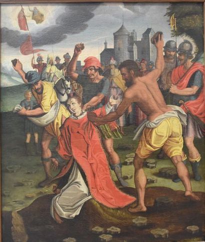 null "The martyr of Saint Stephen". Oil on canvas XVII th, Antwerp school. 96 x 61...