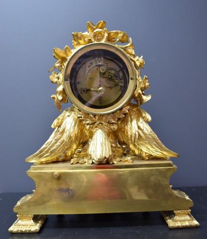 null Gilt bronze fireplace surround with subject of imperial eagle, Napoleon III...