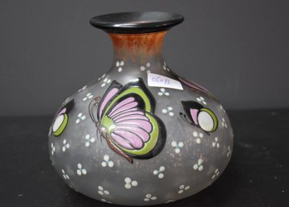 Enamelled glass vase by Scailmont signed....