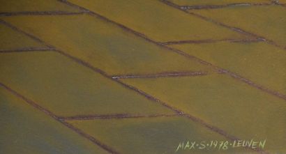 null Tableau huile sur isorel paysage à la Vénus, signé Maksymillian szoc . 90 x...