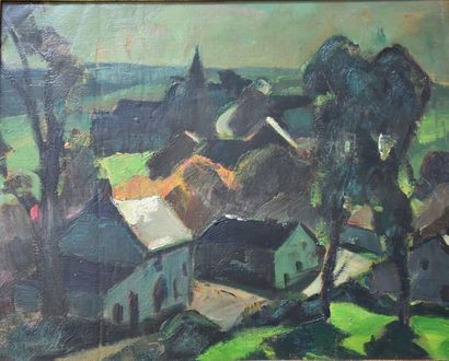 Albert Raty ( 1889-1970) "Albert Raty (1889-1970). Ardennes village, oil on canvas...