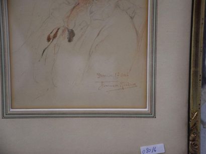 Herman Richir ( 1866-1942) Herman Richir (1866-1942). Drawing, portrait of Denise...