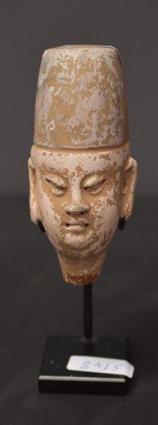 Ancient terracotta Buddha head. Ht 11 cm...