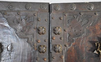 null "Pair of doors late eighteenth / early nineteenth wood and iron decorated with...